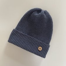 Czapka całoroczna beanie z wywinięciem uniwersalna bawełniana