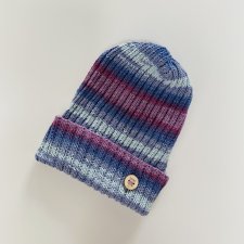 Kolorowa czapka przejściowa beanie z wywinięciem cienka 100% bawełna