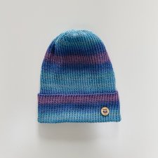 Kolorowa czapka przejściowa beanie z wywinięciem cienka 100% bawełna